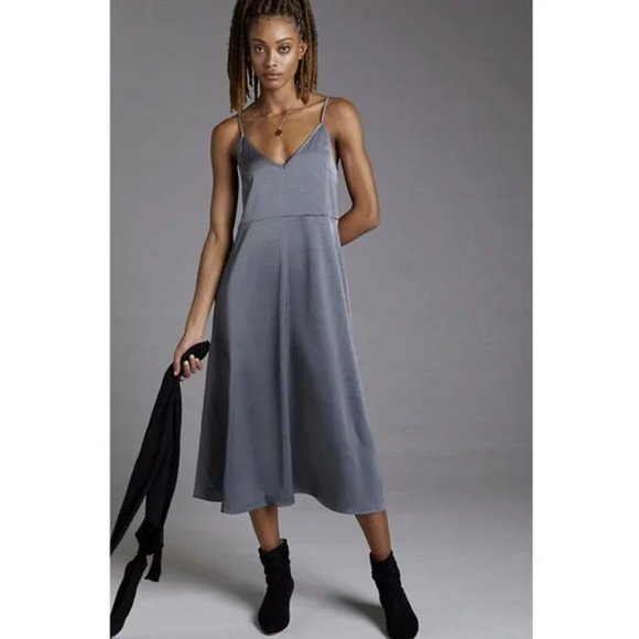 Anthropologie Dresses & Skirts - NWT Anthropologie Daily Practice The Wrap Midi Dress Carbon Gray Sleeveless